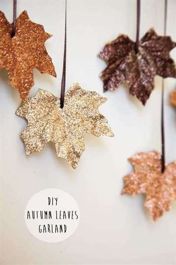 Sparkly Leaf Garland - DIY Thanksgiving Project