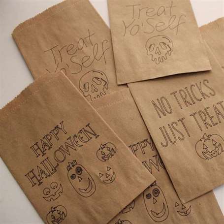 Halloween favor bags brown paper bags