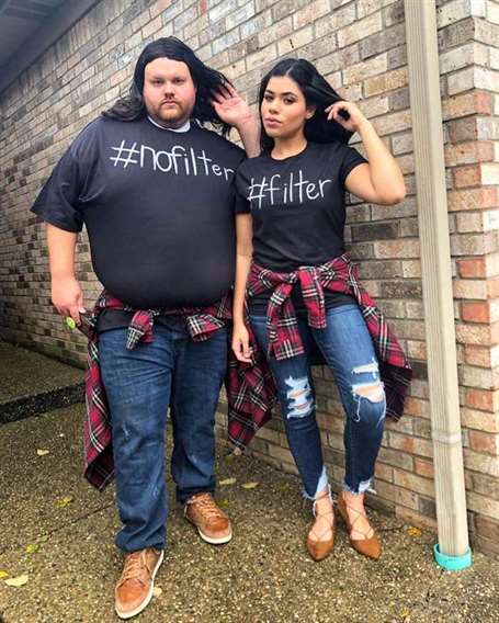 #filter and #nofilter diy couples halloween costumes