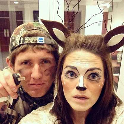 Deer & Hunter Easy Couple Costumes
