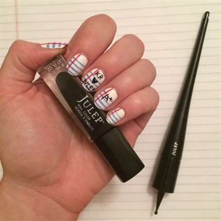 Back to school nail art