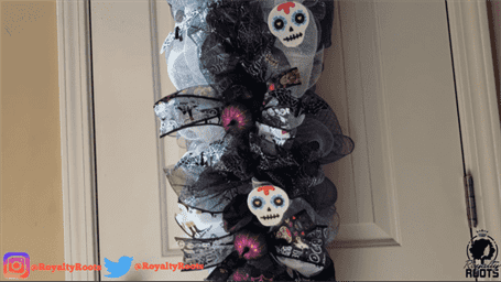 Diy glam halloween door swag 