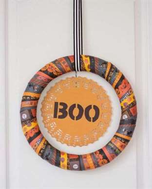 Vòng hoa băng Washi - Móc treo cửa Halloween