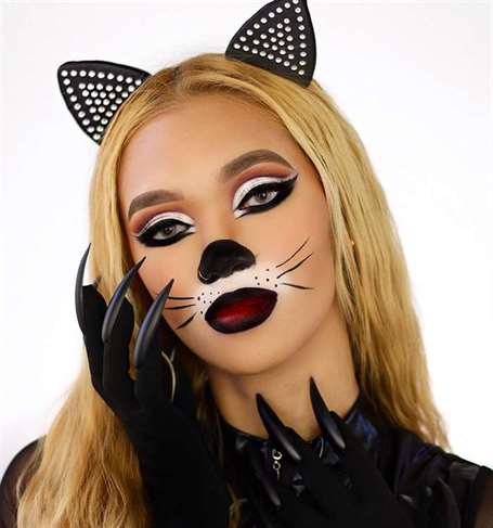 Easy cat halloween makeup bad kitty