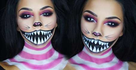 Trang điểm Halloween cho mèo Cheshire