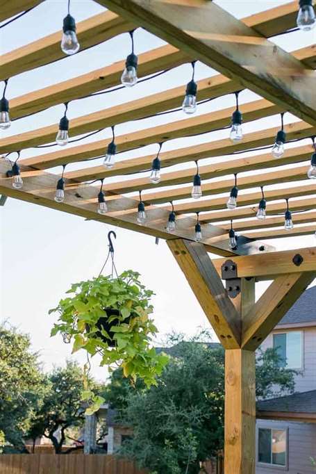 Diy pergola có đèn