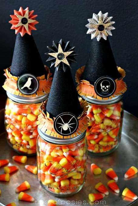 Halloween Witch Decor with Candy Corn