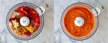 Ớt đỏ nướng và ớt hummus bước 2