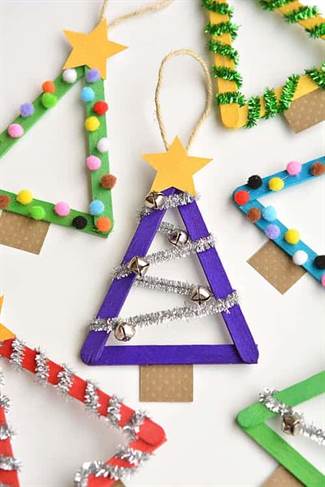 Popsicle stick đồ trang trí cây thông Noel