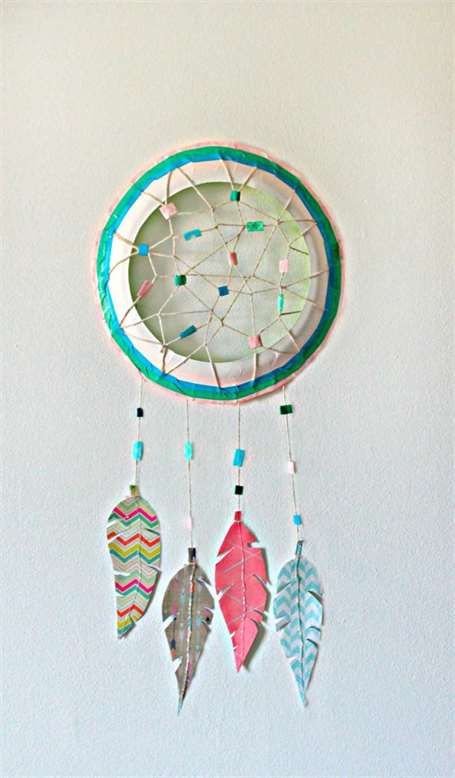 Đĩa giấy tự làm dreamcatcher