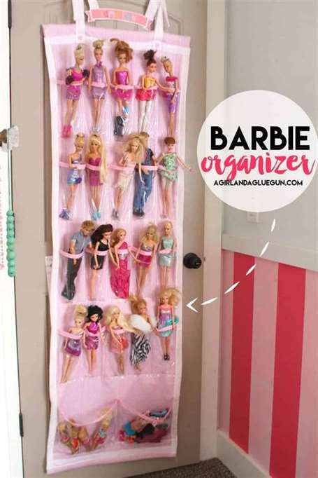 Trình tổ chức cửa búp bê barbie có túi