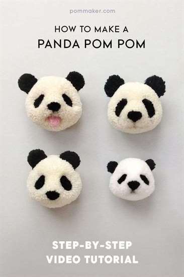 Tự làm panda pom poms