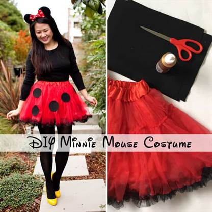 Làm trước tutu và vòng tròn giấy minnie