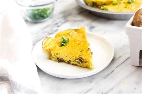 Lát nấm chay và bánh quiche tỏi tây