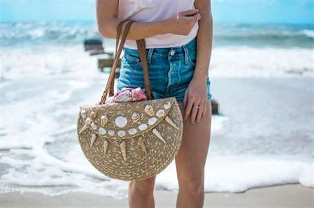 Diy vỏ sò địa điểm mat tote