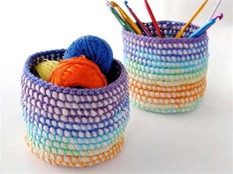 Giỏ cầu vồng crochet tự làm