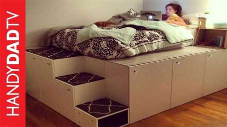 Ikea hack platform bed với các bước và tủ