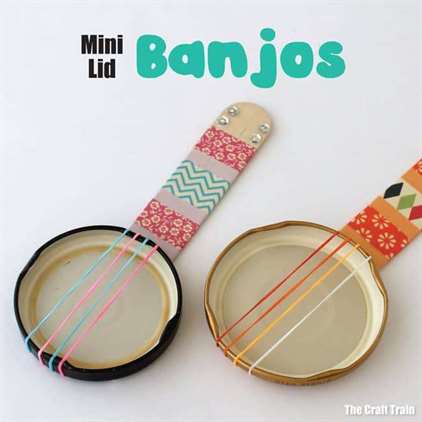 Nắp hũ tự làm và banjos que kem