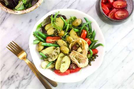 Rau trộn nicoise thuần chay