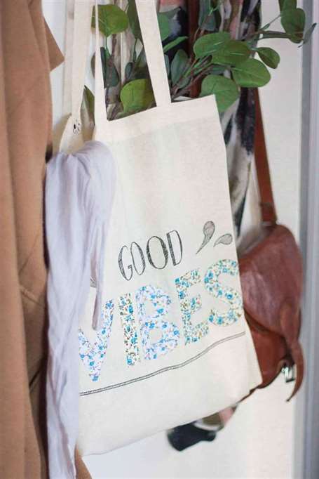 Diy Flower quote túi tote bag set5