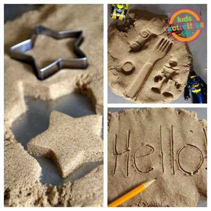 Cookie cutter kinetic sand play