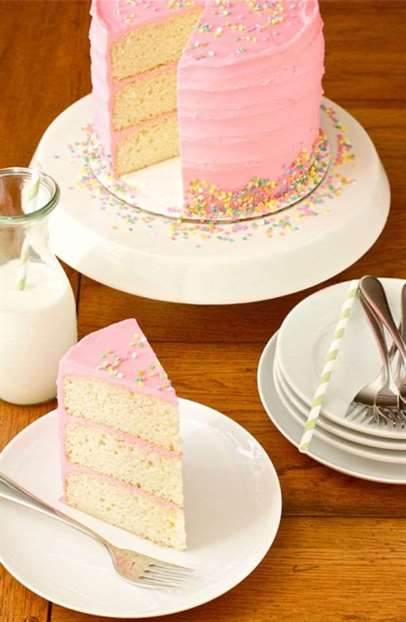Pink vanilla bean cake