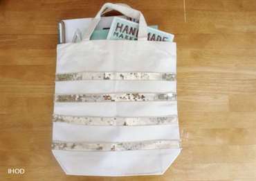 Tote dải sequinned
