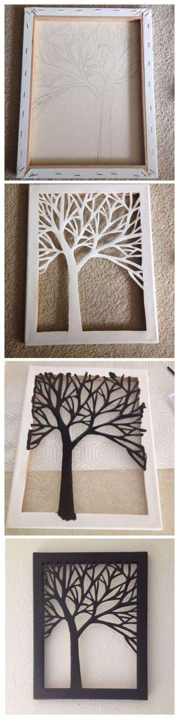 Painted cut out canvas tutorial