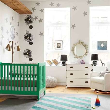 Giường cũi xanh trong nhà trẻ ý tưởng