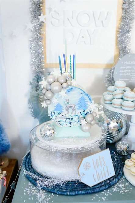 Snow Globe Cake từ Let It Snow Party on Kara's Party Ideas |  KarasPartyIdeas.com