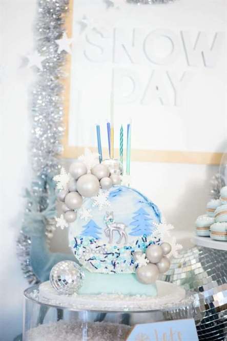 Snow Globe Cake từ Let It Snow Party on Kara's Party Ideas |  KarasPartyIdeas.com