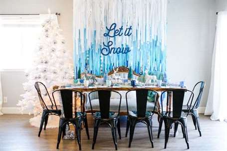 Winter Kid Table from aLet It Snow Party on Kara's Party Ideas |  KarasPartyIdeas.com