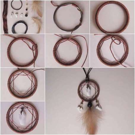 Mặt dây chuyền dream catcher thu nhỏ