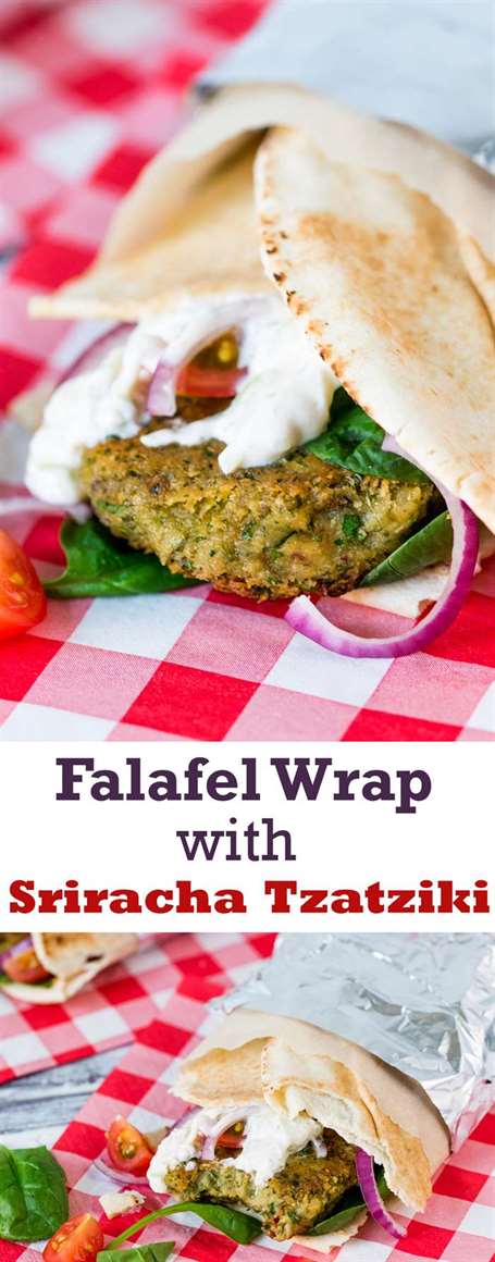 Falafel quấn với sriracha tzatziki pinterest