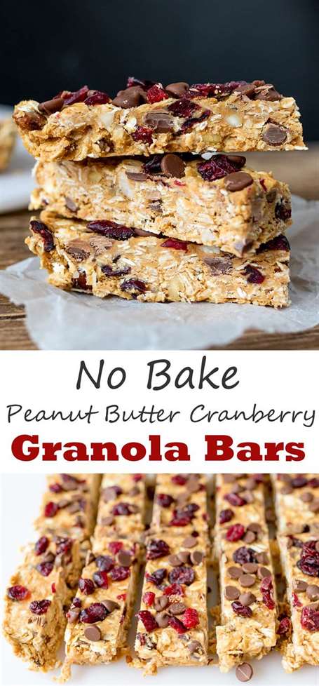 Không nướng bơ đậu phộng thanh granola pinterest