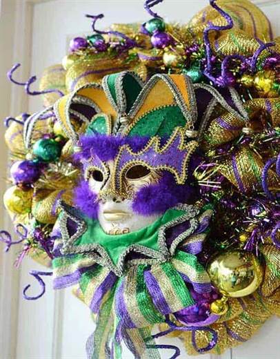 Vòng hoa mặt nạ mardi gras lấp lánh tự làm