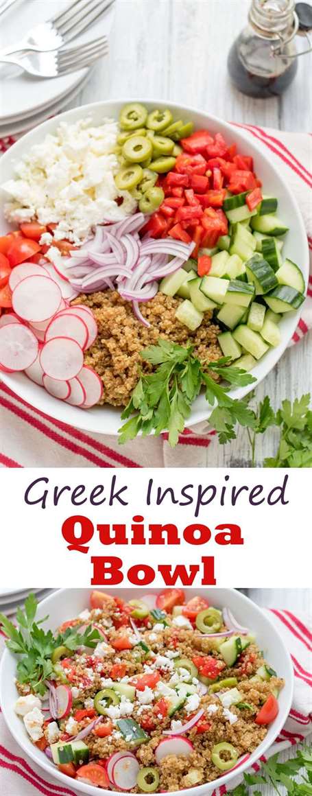 Công thức bát quinoa Hy Lạp tươi