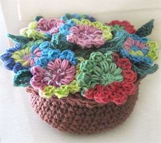 crochet potpourri chậu hoa