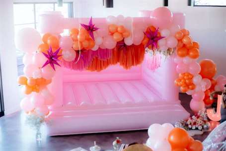 Bounce House from a Whimsical Into the Wild Party on Kara's Party Ideas |  KarasPartyIdeas.com