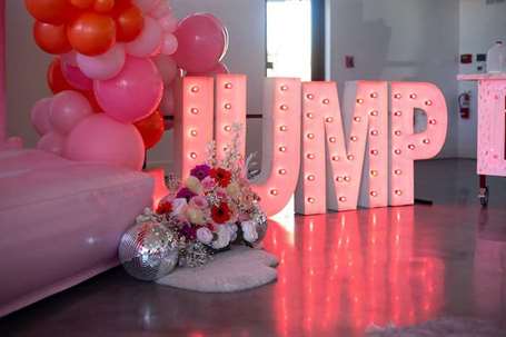 JUMP Marquee from a Whimsical Into the Wild Party on Kara's Party Ideas |  KarasPartyIdeas.com