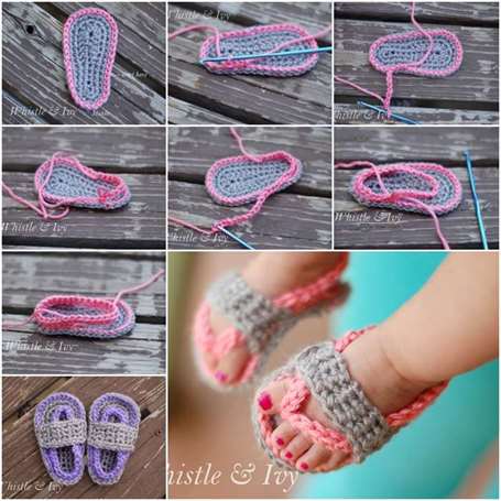 tự làm-crochet-baby-flip-flop-dép