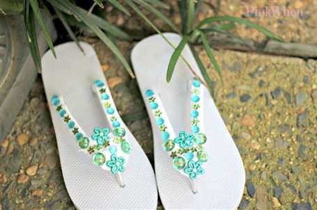 Flower Bling Flip Flop DIY