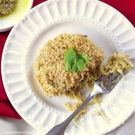 Kem pesto spaghetti bí đao nướng