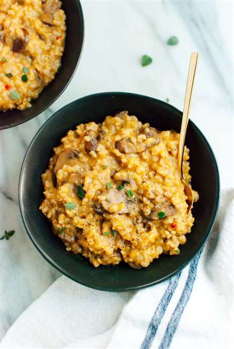 Công thức nấu cơm risotto gạo lứt với nấm