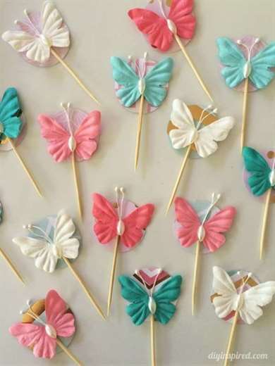 Easy Butterfly Cupcake Topper Toothpicks - DIY Inspired