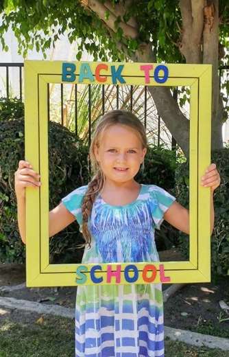 Back to School Photo Frame from a Thrift Store Painting