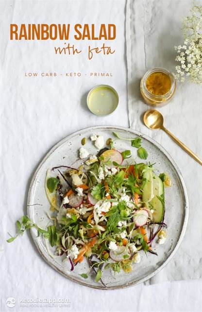 Salad cầu vồng low carb với feta