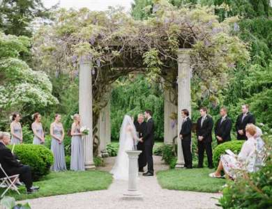 Peach and Grey Farm Wedding