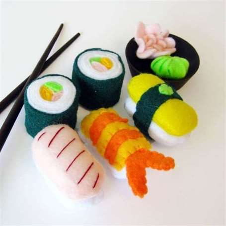 Sushi bằng tay, chi tiết bằng nỉ kawaii