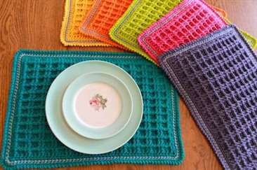 Waffle stitch placemat